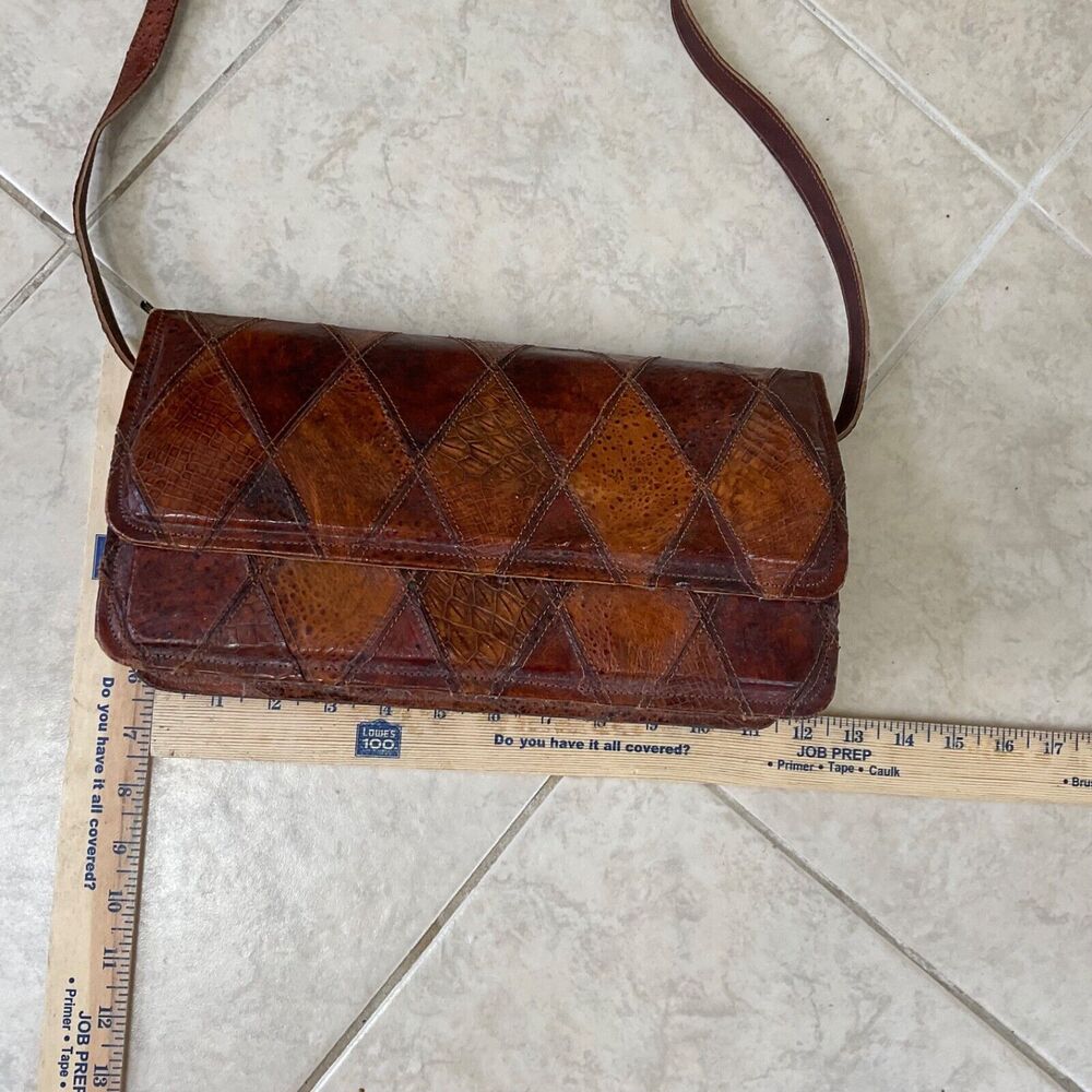 Vintage Patchwork Leather Shoulder/Crossbody Bag … - image 8